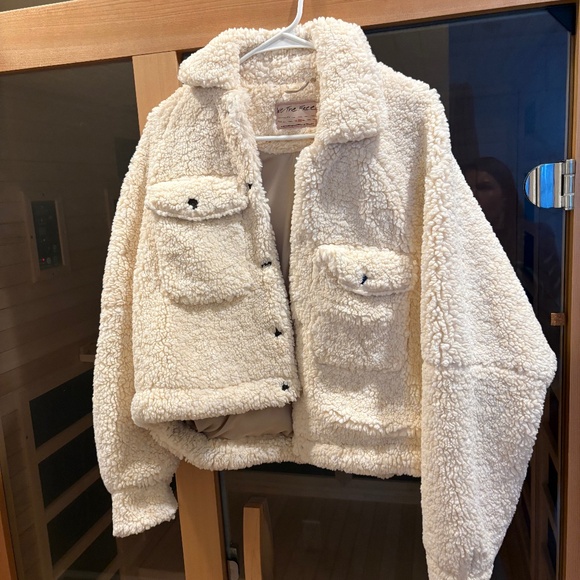 NWOT Free People Teddy Sherpa Oversized Jacket Women’s Size Xsmall - Picture 1 of 3